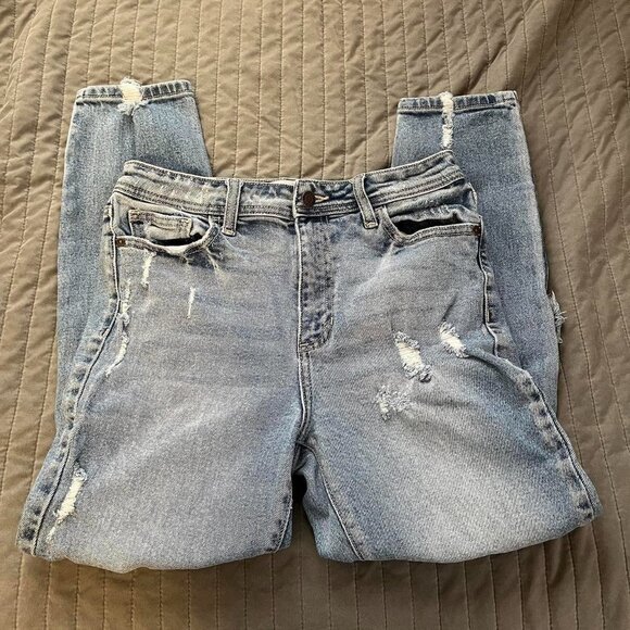 Windsor Women's Blue and White Jeans - Picture 2 of 5